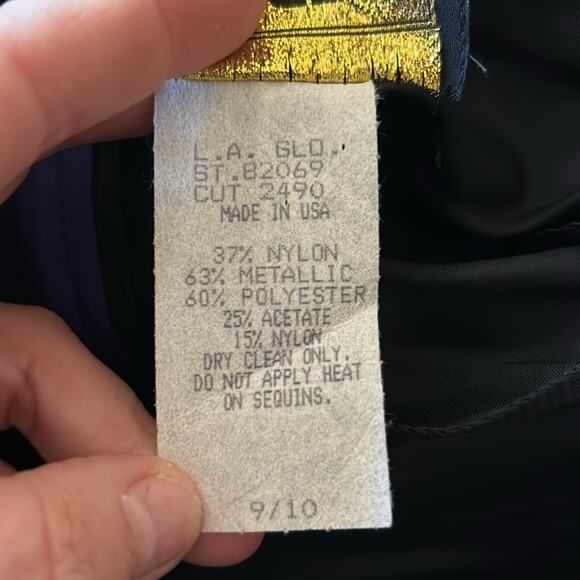 LA Glo Vintage 90s Cocktail Medium Prom Glam Rock Lace Sequins Sweetheart Purple - Picture 11 of 13